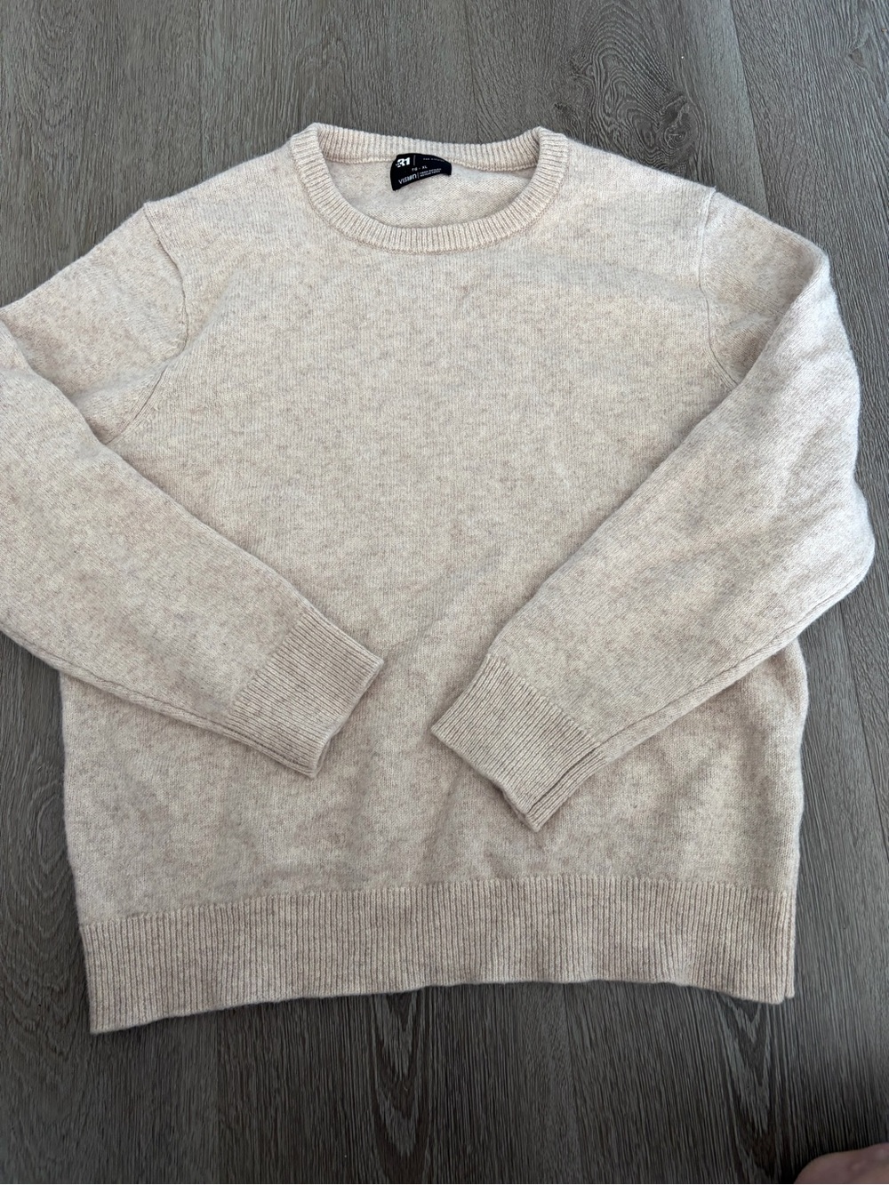 Le 31 100% lambswool crewneck nude sweater